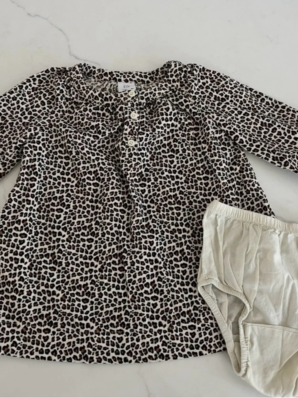 GAP Kids Leopard-Print Tunic Dress - Black & Cream